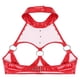 thumbnail image 5 of Lencería sexy para mujer, sujetador abierto con aros, top corto, lencería exótica, remaches, aro de sujeción, escote halter, pecho abierto, sujetadores de charol, 5 of 5