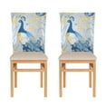 thumbnail image 2 of WOBOGO Watercolor Blue Peacock Dining Room Chair Covers 6 Pieces Super Fit Elastic Fiber Removable Washable Protective Cover, 2 of 6