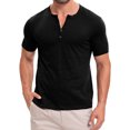thumbnail image 2 of YABCSAZ Men's Summer Casual Shirts Oxford Shirt Crewneck Neck Short Sleeve Shirts T-Shirts Flex Relaxed Men's Henley Shirts, Regular Fit Tops Athletic Shirts for Hiking Fishing Jogging, 2 of 5