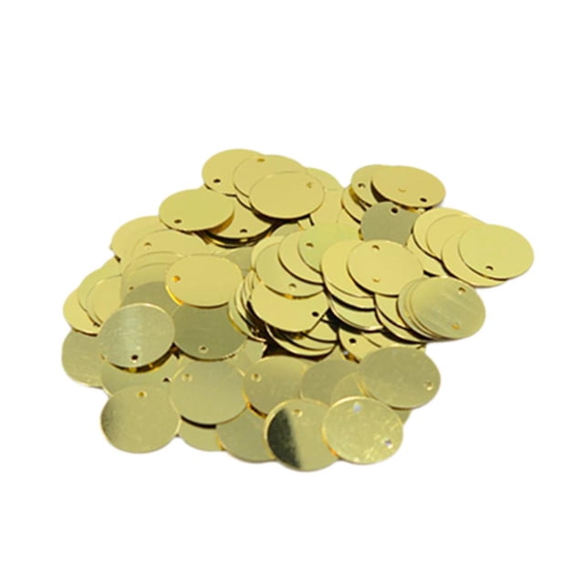 simhoa 130Pcs Loose Sequins Round Paillettes for Clothes Embellishment Gold