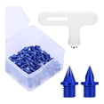 thumbnail image 1 of 50 Uds. Clavos para zapatas de pista, profesionales, convenientes, 5mm, con llave de repuesto para carreras cortas, Sprint, hombres y mujeres Azul, 1 of 8