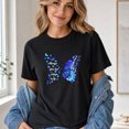 thumbnail image 4 of Jollimate Always Give Her Wings to Fly Shirt, Blue Butterfly Graphic Tee, Inspirational Gift for Women, 4 of 6