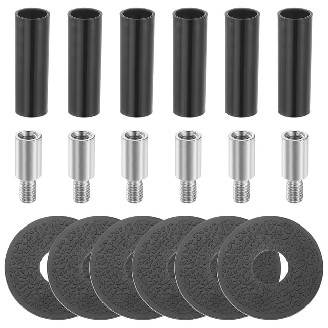 6 Set Arcade Game Joystick Extender, 9mm Shaft Extender Controller Rod Screw with Dust Cover Washer for Classic Fighting Machine, Silver
