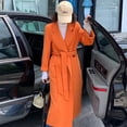 thumbnail image 4 of Abrigos de lana de lujo hechos a mano para mujer, de invierno 2022, de lana de doble cara, 100 % de diseño extra largo, abrigos coreanos para mujer, abrigos rosas, 4 of 5