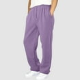 thumbnail image 3 of HAOTAGS Fleece Lined Sweatpants for Teen Boys(4-15), Elastic Waist Stright Leg Pants with Pocekt for Fall Winter Purple 10-11Years, 3 of 7