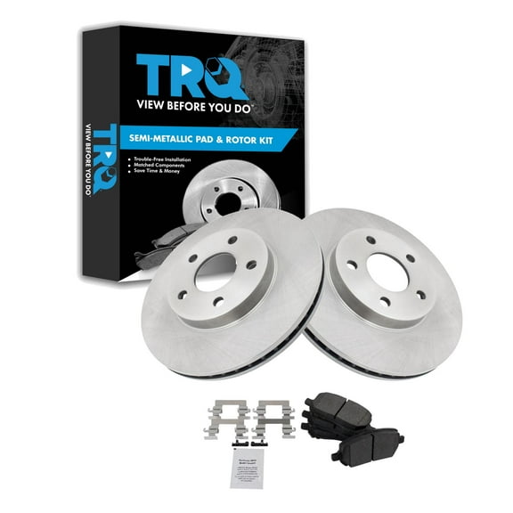 TRQ Front Brake Pad & Rotor Kit Brake Pads Brake Rotor Semi-Metallic Fits Select 2007-2010 Chevrolet Cobalt 2007-2009 Pontiac G5