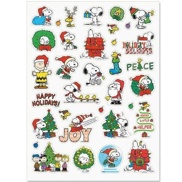 Peanuts Personajes Snoopy Woodstock Charlies Brown Lucy Christmas Stickers 34 Stickers Peanuts Worldwide 641752985001
