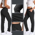 thumbnail image 6 of liyiyiyia Womens Quick Dry Hiking Pants Elastic Waist Black Cargo Pants Lightweight Water Resistant Travel Work Trousers, 6 of 10