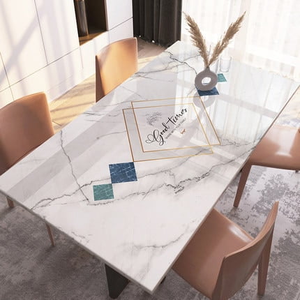 

ASWMXR Nordic Marble Coffee Table Mat PU Soft Leather Tablecloth Table Pad Home Decor Dining Table Mat Upgrade Odorless Send in Roll