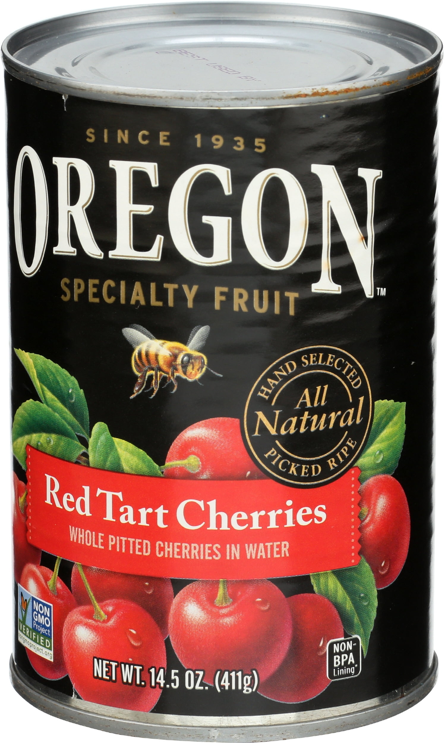 (Pack of 8) Oregon Whole Pitted Red Tart Cherries in Water, 14.5 oz