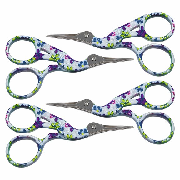 FACEGA 4 Pcs Scissors,Precision Cutting Embroidery Scissors, Anti-Slip Grip Fabric Scissors