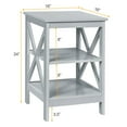 thumbnail image 2 of Gymax Table de Chevet à 3 Niveaux X Étagère de Rangement Design pour Salon Gris, 2 of 10