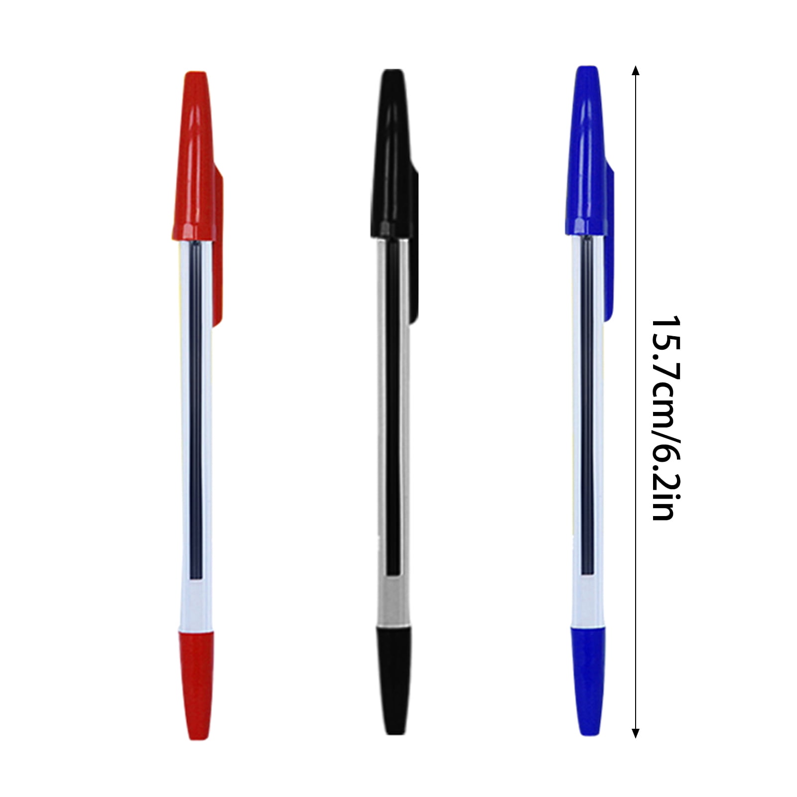 Ballpoint Pen 12/24/50/100Pcs Office Point Pen with Refills, Blue/Black/Redness Inks, Writing Pen