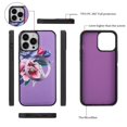 thumbnail image 5 of SaniMore Magnetic Detachable Wallet Case for iPhone 13 Pro Max, Flower Pattern RFID Blocking Cover Support Wireless Charging Card Slot Shoulder & Wrist Strap 360° Full Protective Shell, Purple, 5 of 13