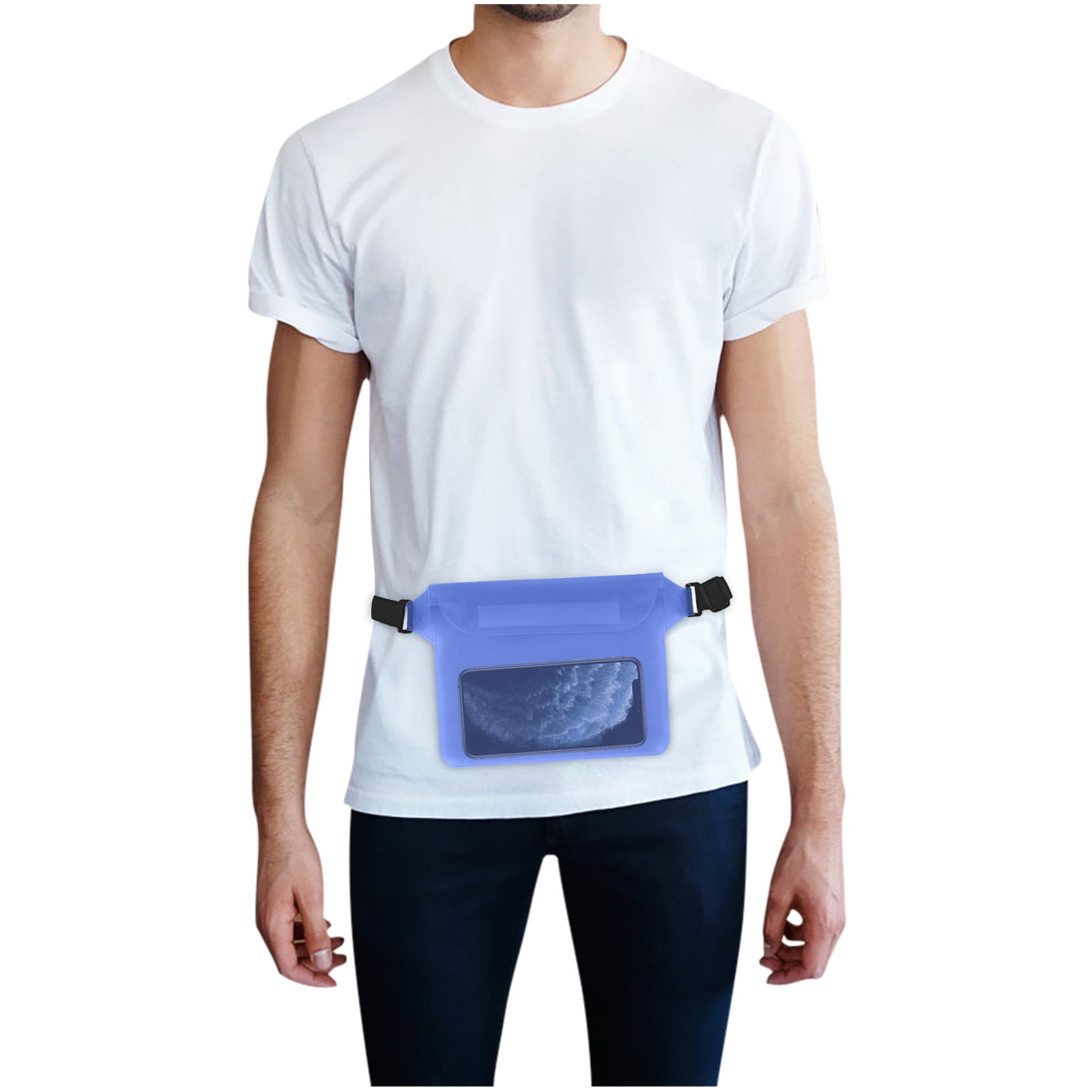 Cheap! Silicone Waterproof Waist Pack for Rafting, Travel, Water Activities, Adjustable Strap Shoulder Bags for Phone & Essentials