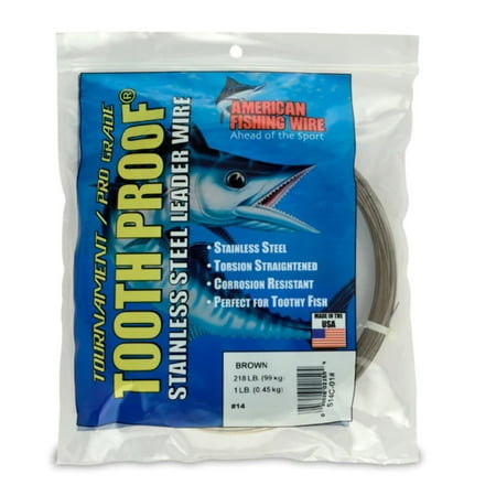 UPC: 0035926021594 | AFW Tooth Proof Camo Brown Stainless Steel Single Strand Leader Wire