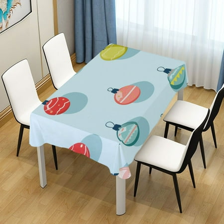 

60x108 Inch Tablecloth Polyester Square Tablecloth for Home Kitchen Dinner Decor Colorful Baubles