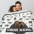 thumbnail image 5 of Personalized Blankets with Name Customized Kids Blankets for Girls Boys Adults Throw Blankets for Bedroom Decor Christmas Birthday Gift(Dinosaur 3D, 40"×50"), 5 of 5