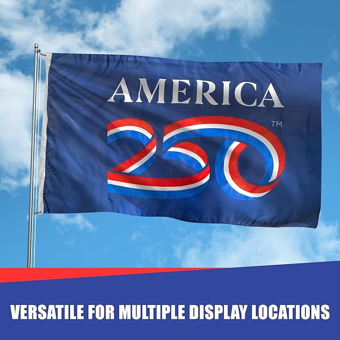 USA 250th Anniversary Flag 5ftx 8ft | USA-Made Nyl-Glo Nylon Outdoor Flag | Durable Canvas Header and Brass Grommets | UV Resistant Colors | Special Edition 250 Celebration Flag