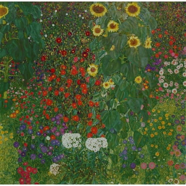Klimt "Farm Garden with Flowers" (1906) Glossy Poster