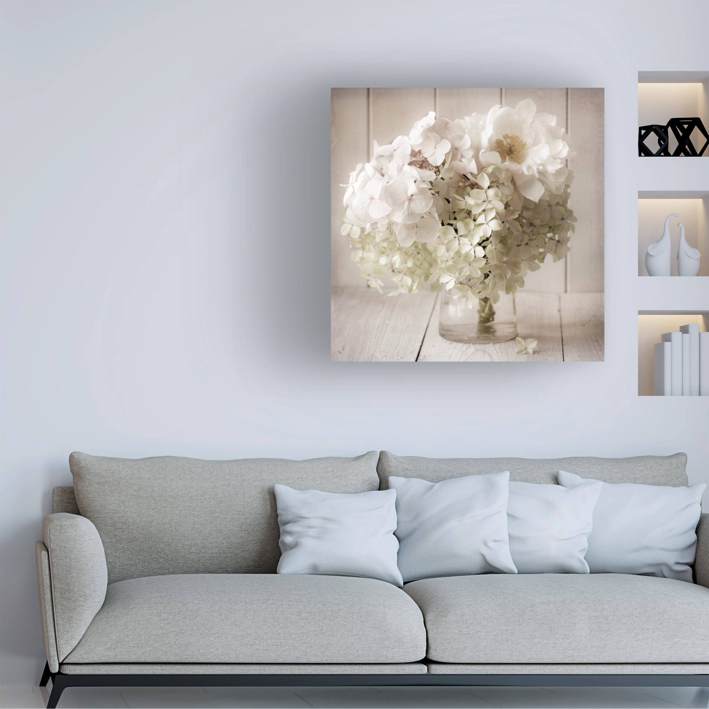 Symposium Design 'White Flower Vase ' Canvas Art