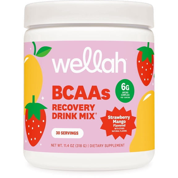 Wellah BCAAs (Strawberry Mango Flavored) 30 Servings - with Hydration Complex