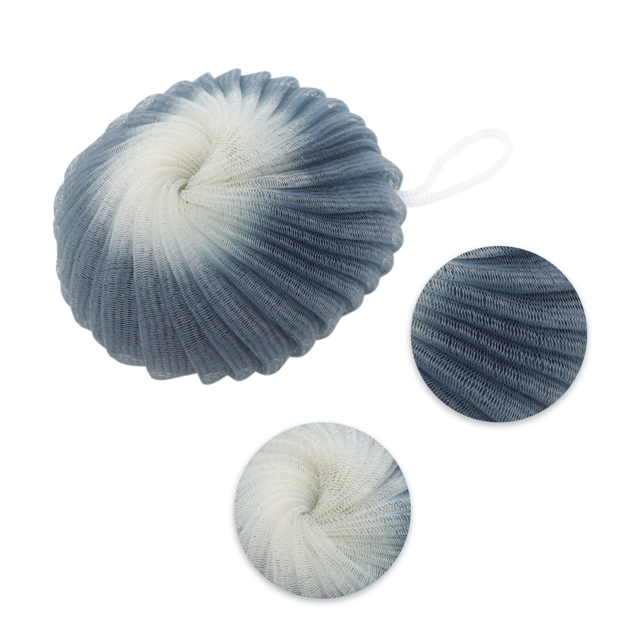 Unique Bargains Flower Bath Shower Loofah Sponge 1 Pc Gray Black