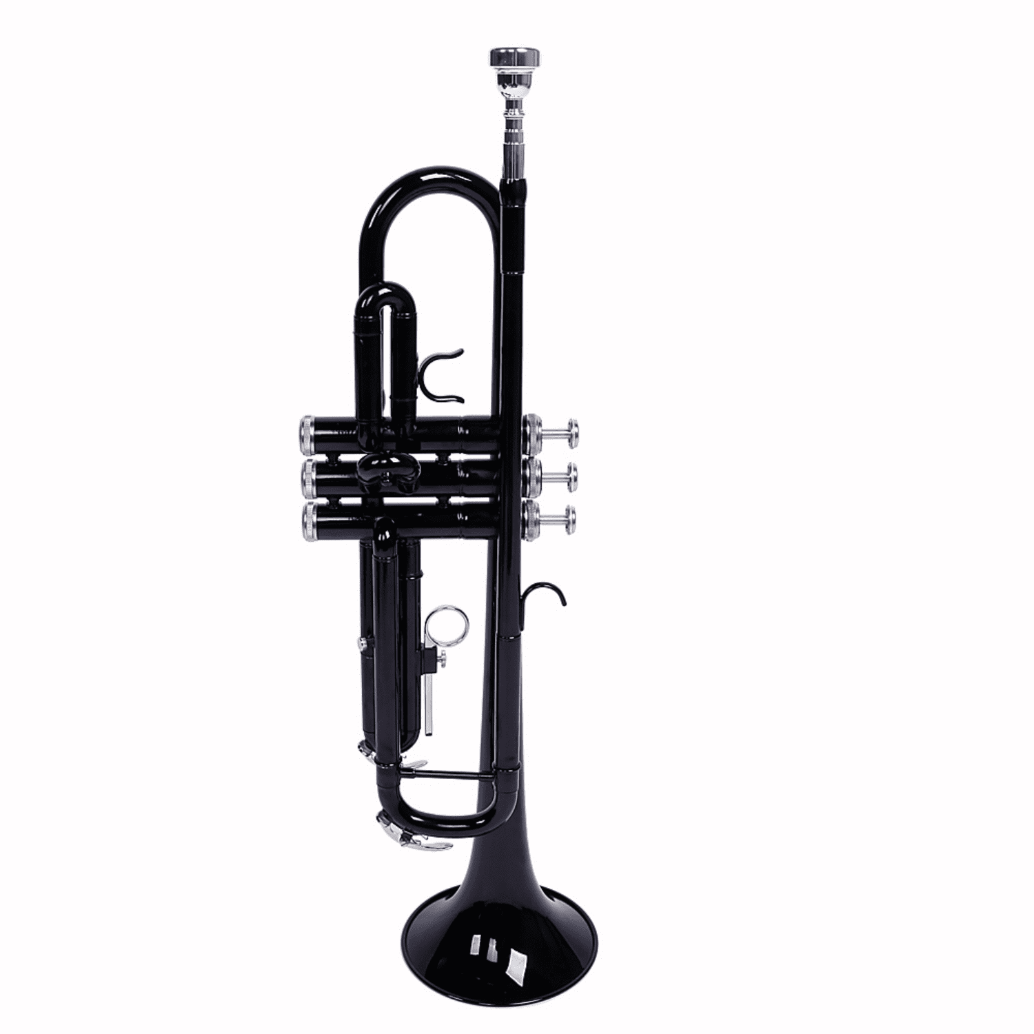 Hassch Drop B Brass Trumpet Set with Case, Mouthpiece & Gloves, Black