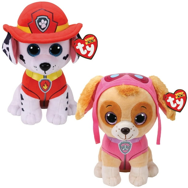 (Set) TY Paw Patrol Marshall & Skye Beanies - TV Show Collectible Plush Toys - Walmart.com
