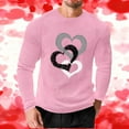 thumbnail image 4 of EchfiProm T shirts for Men Long Sleeve Shirts Pink Waffle Crewneck Valentine Adults Tops Graphic S, 4 of 8
