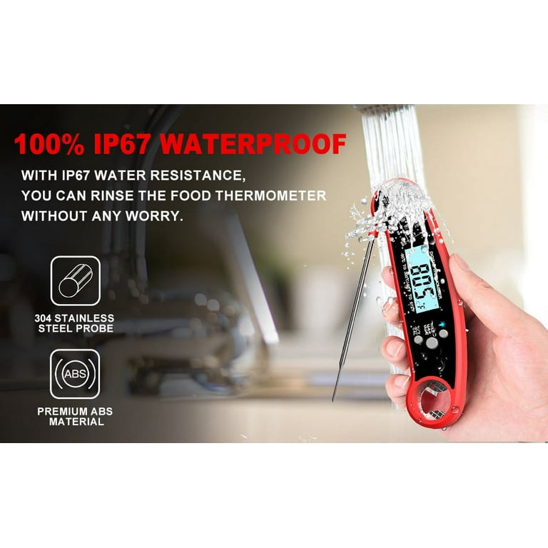 Qisebin Digital Meat Thermometers for Cooking Grilling - IPX7 Waterproof  Instant Read Food Thermometer for Meat, Deep Frying, Baking, Outdoor & BBQ