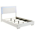 thumbnail image 2 of Bed Frame White High Gloss Wood Full LED Panel Bed, 2 of 7