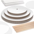 thumbnail image 1 of BluShore Cake Boards Tiering Kit - Cake Board 10 Inch, 8 Inch, and 6 Inch (5 Pieces Each) With Parchment Paper Rounds, Wooden Dowels, and Straw Dowels - Cardboard Cake Rounds Stacking Kit [130 Pieces], 1 of 15