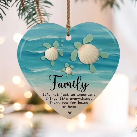 Rvkxad Friendship Sea Glass Heart, Handmade Christmas Tree Ornament with Unique Character, Holiday Keepsake, Special Gift