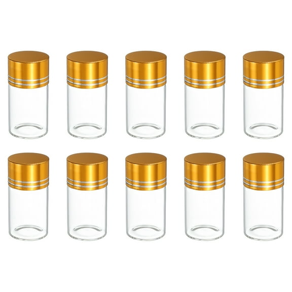 Uxcell 10Pcs Mini Glass Bottles with Lids, 8ml Small Clear Bottles Glass Empty Jars Vials for DIY Crafts Party Wedding Decor Favors