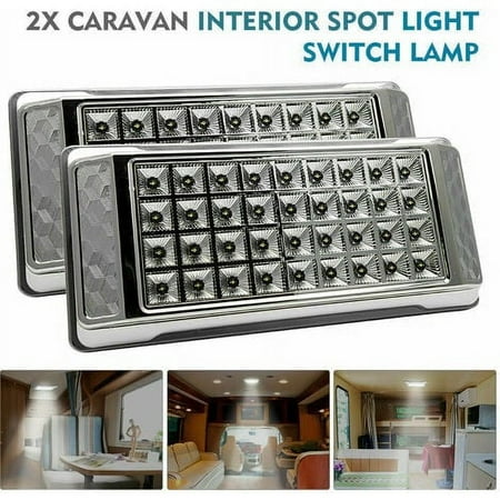 

2Pcs 12V White 36 LEDs Vehicle Car Dome Lamp Ceiling Roof Ceiling Light Bedroom Living Room Interior Light 12V Silver