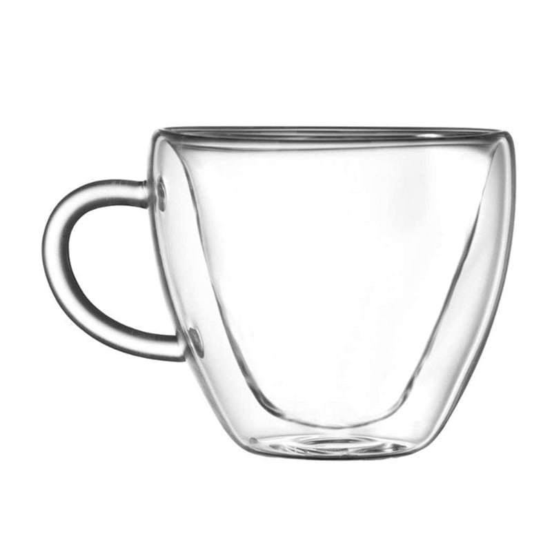 Double wall tea cup Heat-resisting Creative heart-shaped double glass /glass 
