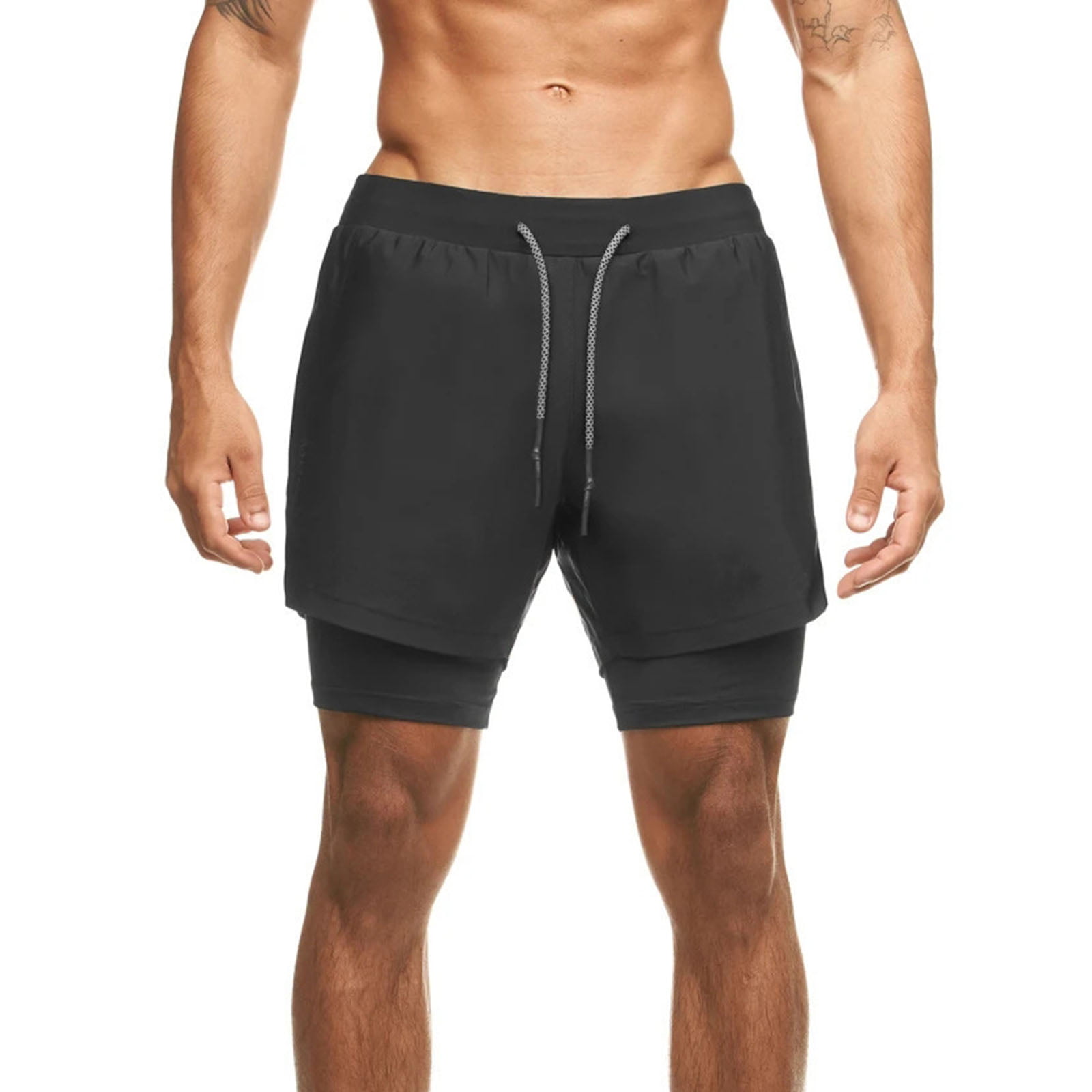 Details about   Men 2 in1 Compression Shorts Running Training Athletic Gym Lightweight Quick Dry 