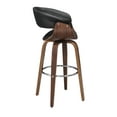 thumbnail image 6 of Zion Upholstered Swivel Bar Stool Walnut and Black, 6 of 8