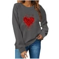 thumbnail image 2 of Inverlee Happy Valentine's Day Sweatshirt Women Cute Love Heart Graphic Sweatshirts Casual Pullover Sweater Tops Crewneck Dressy Casual Long Sleeve Tops for Women, 2 of 5