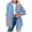 Blue, variant on Herrnalise Jackets For Women Fashion Casual Pockets Sleeve Casual Solid Coat Cardigan Blouse Shackets For Women 2024 fall Black,L