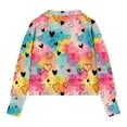 thumbnail image 5 of Girls Quarter Zip Hoodie Color Block Tie Dye with Hearts, Soft Stretchy Pullover for Kids 6-12,Size 5 T, 5 of 5