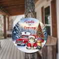thumbnail image 3 of Santa is Coming Exotic Shorthair Merry Christmas Xmas Noel Truck Tree Round Wood Sign Cat Lover Kitten Owner Gifts Hanging Wall Home Decor - 02023, 3 of 5