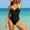 F_ Black, variant on UTSJKR Women's Drawstring Ruched One Piece Swimsuit Sexy Padded Tummy Control Bathing Suit Slimming Push Up Swimwear Brown M