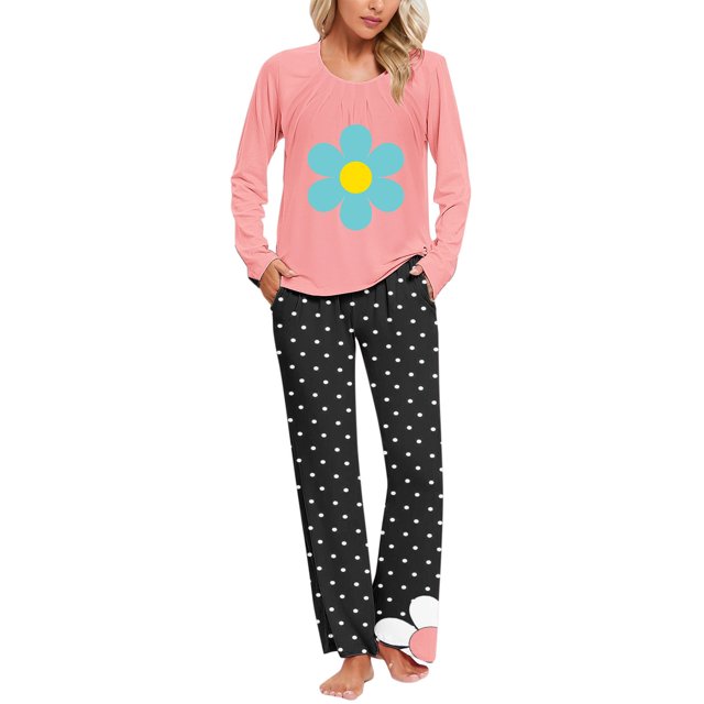 RKSTN Ensembles de Pyjama pour Femmes Dégradé Imprimé Haut Décontracté Pantalon Ensemble de Pyjama Doux Confortable