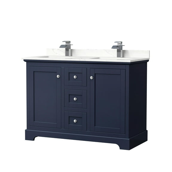 Wyndham Collection Wcv232348d-Qtz-Unsmxx Avery 48" Free Standing Double Basin Vanity Set -