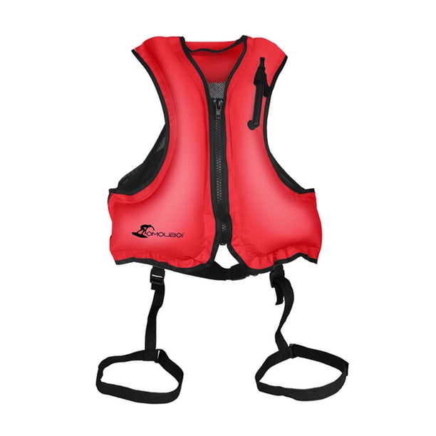 Sonducket Chaleco salvavidas inflable para deriva, boquilla de aire portátil para nadar fácilmente, chaleco para niños, fácil Chalecos salvavidas y chalecos rojo