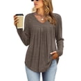 thumbnail image 4 of WIHOLL Long Sleeve Shirts for Women V Neck Tunic Tops Lightweight Womens Sweaters Fall Outfits, 4 of 12