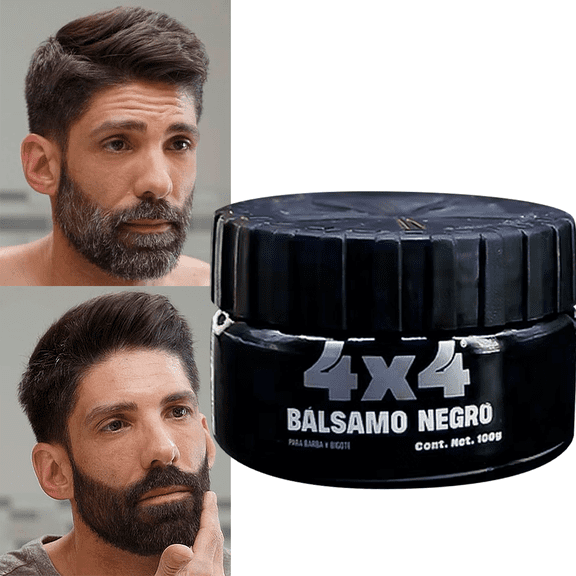 Cera Balsamo Barba Bigote Cubre Canas Color Negro 4x4 100grs