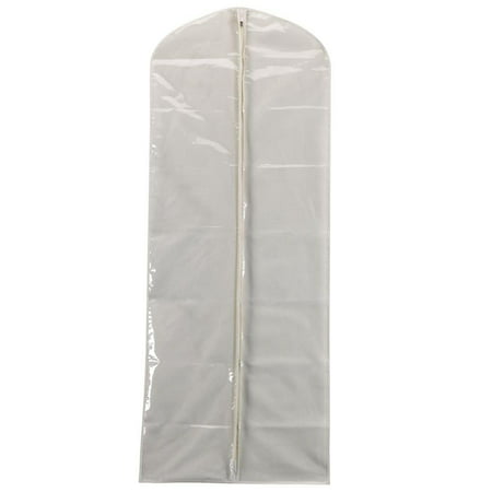 311395 Hanging Garment Bag | Gown and Dress Protector | Natural Cotton Canvas with Clear Vinyl ...